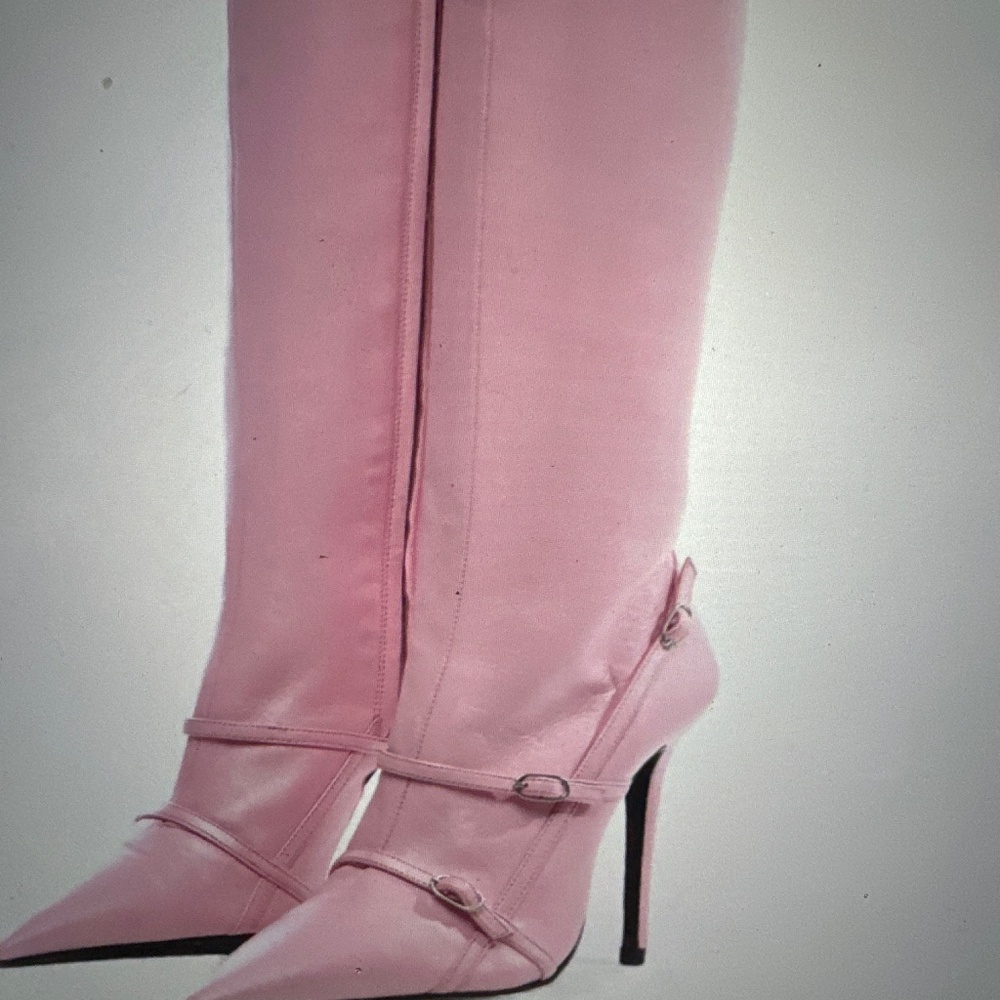 ABRA Pink Knee High Belt Boots
